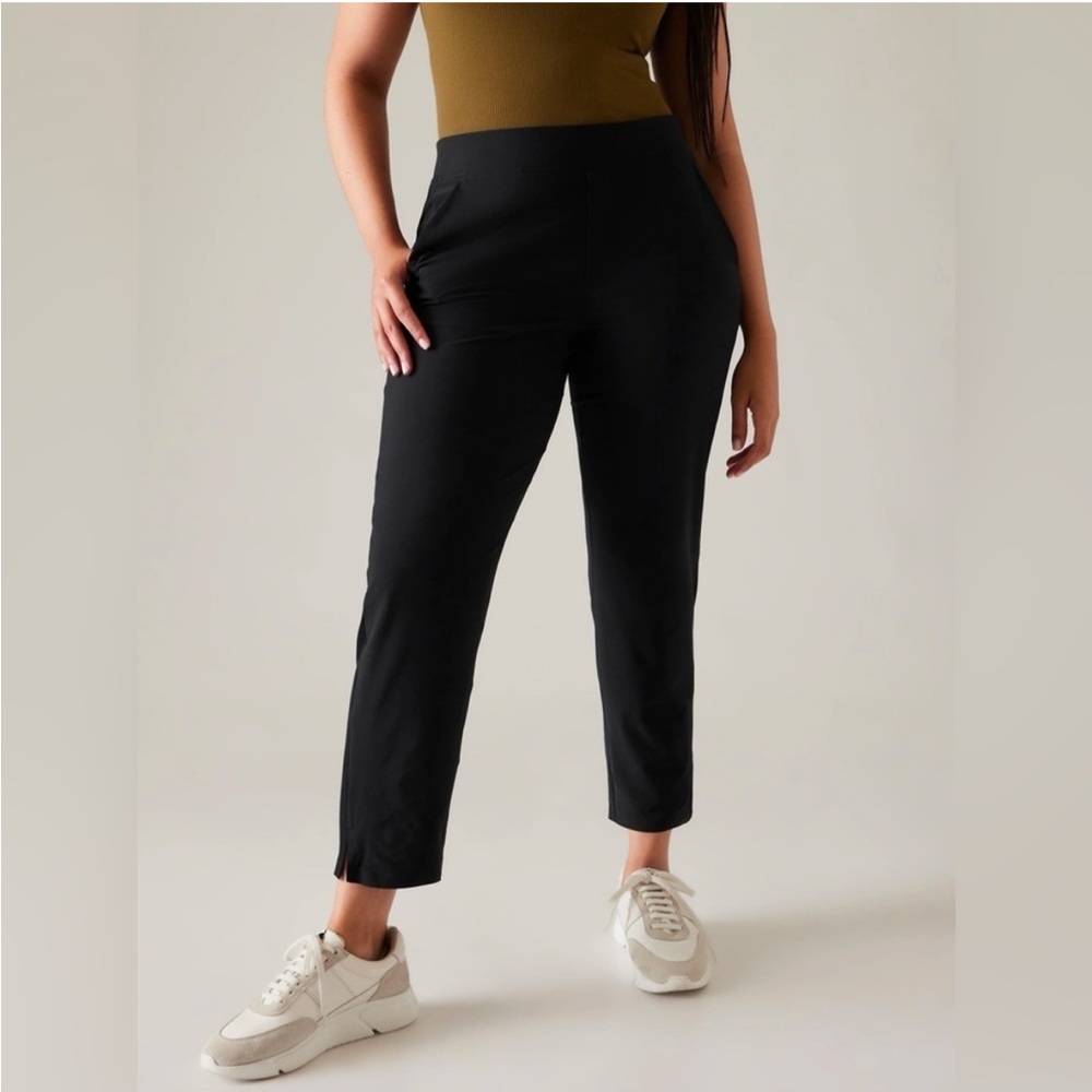 Athleta Brooklyn Mid Rise Pant Pull On Stretchy Lightweight In Black Size 22